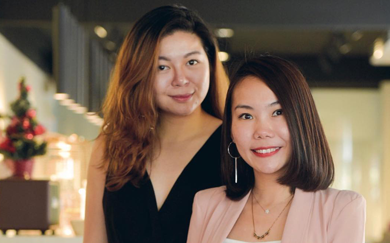 Jessie Chong with her partner for Headspace - a co-working and co-studying place.
